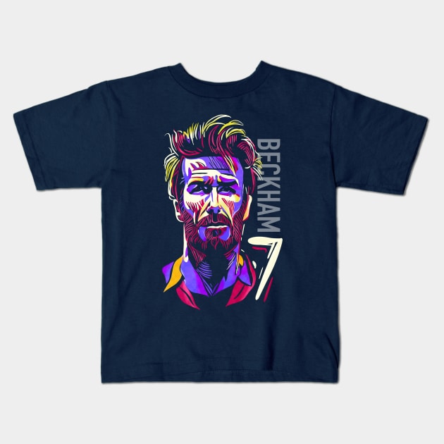 David Beckham popart cartoon Kids T-Shirt by BAJAJU